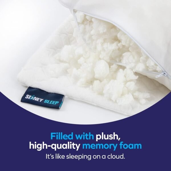 Sidney Sleep Pillow – Adjustable Memory Foam for Side & Back Sleepers, Neck & Shoulder Pain Relief (Queen, White) - Image 7