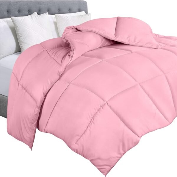 Utopia Bedding Queen Comforter – Quilted Duvet Insert, Down Alternative, Box Stitched with Corner Tabs (White) - Image 18