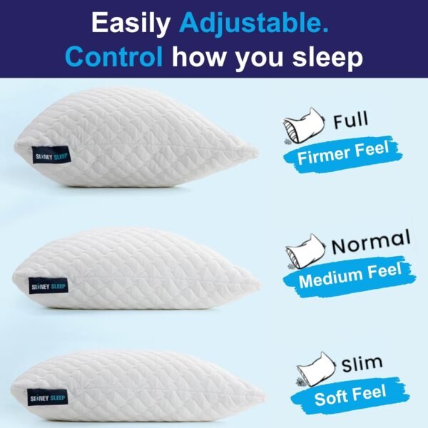 Sidney Sleep Pillow – Adjustable Memory Foam for Side & Back Sleepers, Neck & Shoulder Pain Relief (Queen, White) - Image 2