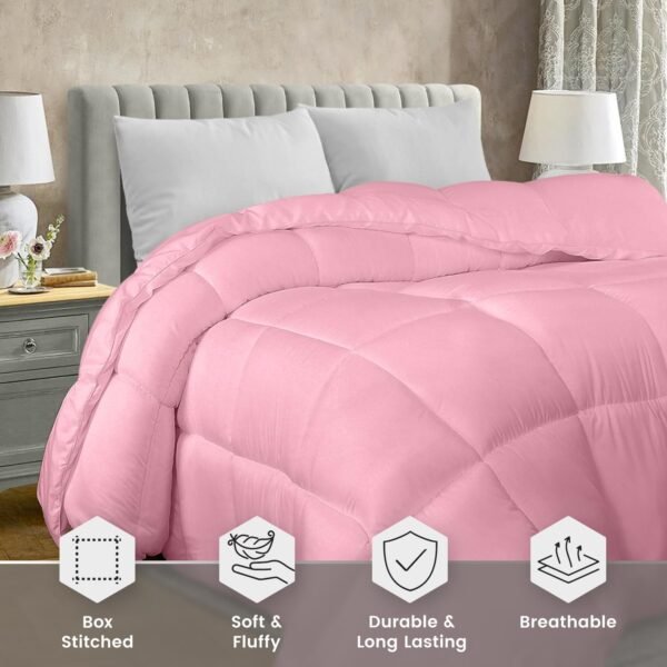 Utopia Bedding Queen Comforter – Quilted Duvet Insert, Down Alternative, Box Stitched with Corner Tabs (White) - Image 20