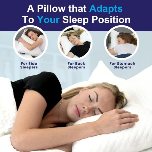 Sidney Sleep Pillow – Adjustable Memory Foam for Side & Back Sleepers, Neck & Shoulder Pain Relief (Queen, White) - Image 4