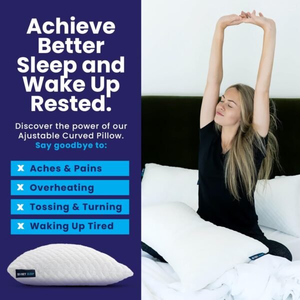 Sidney Sleep Pillow – Adjustable Memory Foam for Side & Back Sleepers, Neck & Shoulder Pain Relief (Queen, White) - Image 6