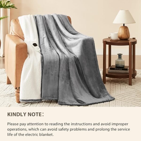 Homemate Heated Blanket (50"x60") – 10 Heat Levels, Auto-Off, ETL Certified - Image 6