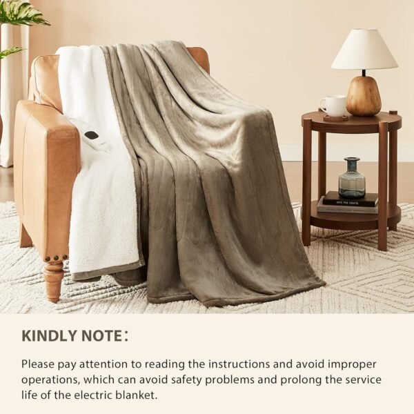 Homemate Heated Blanket (50"x60") – 10 Heat Levels, Auto-Off, ETL Certified - Image 24