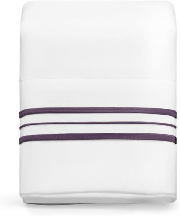 The Bed Sheet Club Double Brushed Microfiber Smart Cooling Fabric 1800 Bedding - Wrinkle, Fade, Stain Resistant - Hypoallergenic English Hotel Colored Trim Stitch Pillow Case (2 Pack)