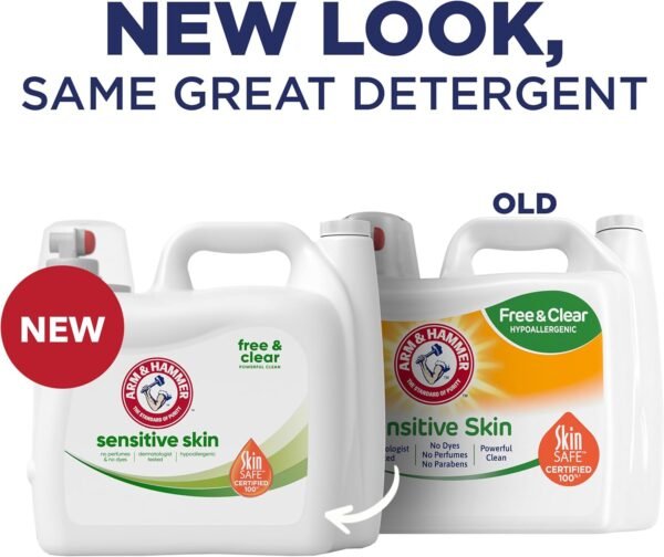 ARM & HAMMER Sensitive Skin Free Clear, 140 Loads Liquid Laundry Detergent, 140 Fl oz - Image 2