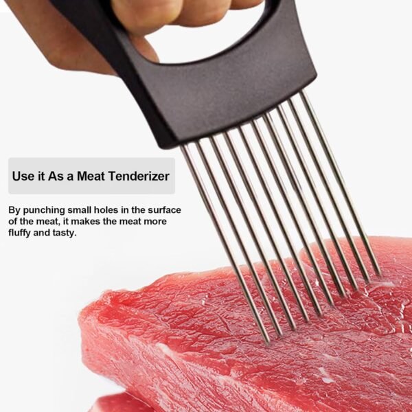 JAYVAR Onion Holder for Slicing, Lemon Slicer Onion Cutter for Slicing, Vegetable Cutter for Potato and Tomato, Avocados, Eggs, Food Slicer Assistant Tool for Slicing Fruit Lemon and Meat - Image 4