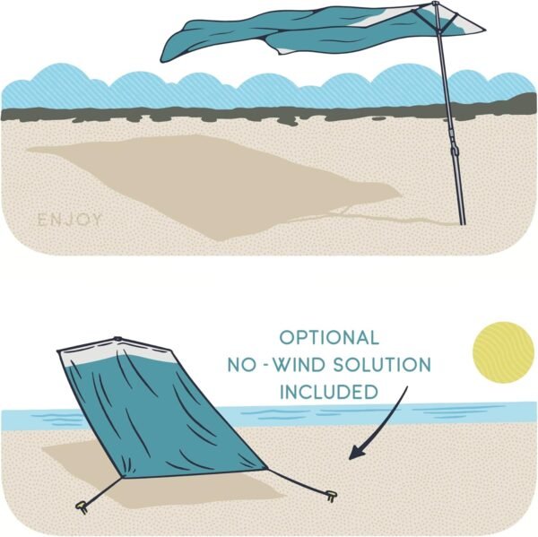 Solbello® Shade - The ultimate Wind-Driven® beach umbrella. Effortless to set up, lightweight, won't blow down the beach, UPF 50+ sun protection - Image 6