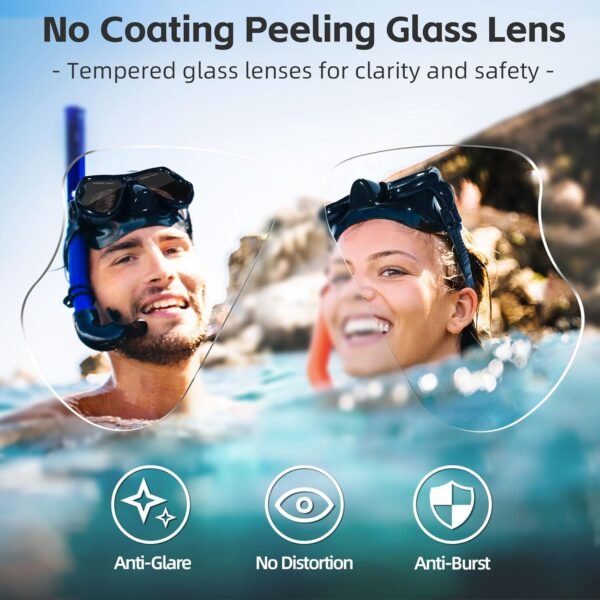 Freela Swim Goggles with Nose Cover Adult Swimming Goggles 180°Clear View Snorkeling Diving Mask for Pool Beach - Image 4