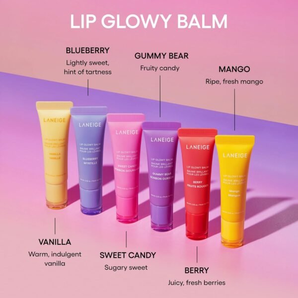 LANEIGE Lip Glowy Balm Hydrate, Glossy, Lightweight, Moisturize & Tint with Shea Butter - Image 5