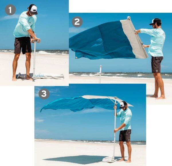 Solbello® Shade - The ultimate Wind-Driven® beach umbrella. Effortless to set up, lightweight, won't blow down the beach, UPF 50+ sun protection - Image 2
