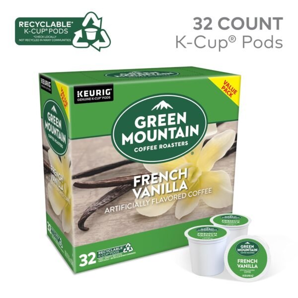 Green Mountain Coffee Roasters French Vanilla Coffee, Keurig Single-Serve K-Cup pods, Light Roast, 32 Count - Image 2