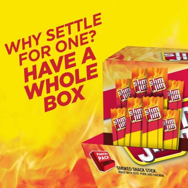 Slim Jim Smoked Meat Sticks, Original Flavor, 6g Protein Per Serving, Snack Size, 0.28 oz. (46 Count) - Image 5