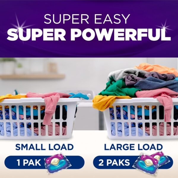ARM & HAMMER Plus OxiClean with Odor Blasters Concentrated Laundry Detergent, 5-in-1 Laundry Stain Remover, Fresh Burst Detergent Power Paks, 42 Count Bag - Image 6
