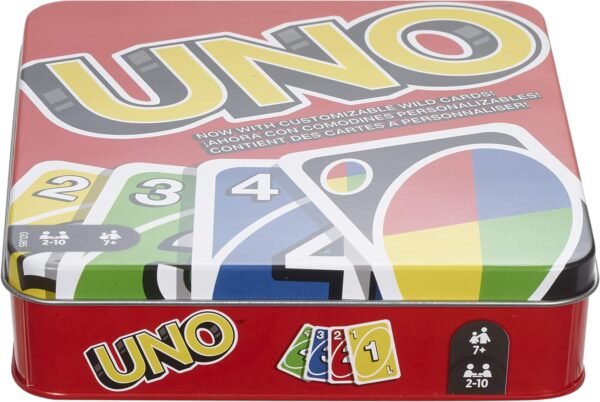 Mattel Games UNO Card Game in a Collectible Storage Tin for Kids, Adults, Families, Parties & Travel, 2 to 10 Players (Amazon Exclusive) - Image 7