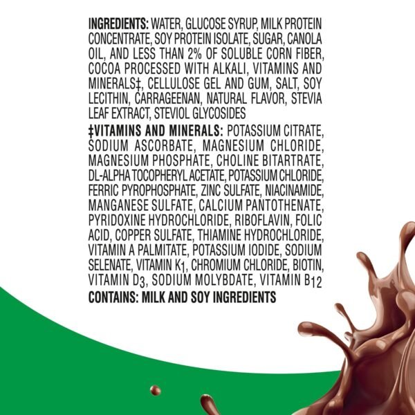 BOOST High Protein with Fiber Ready to Drink Complete Nutritional Drink, Rich Chocolate, 8 fl oz Bottle, 24 Pack - Image 3