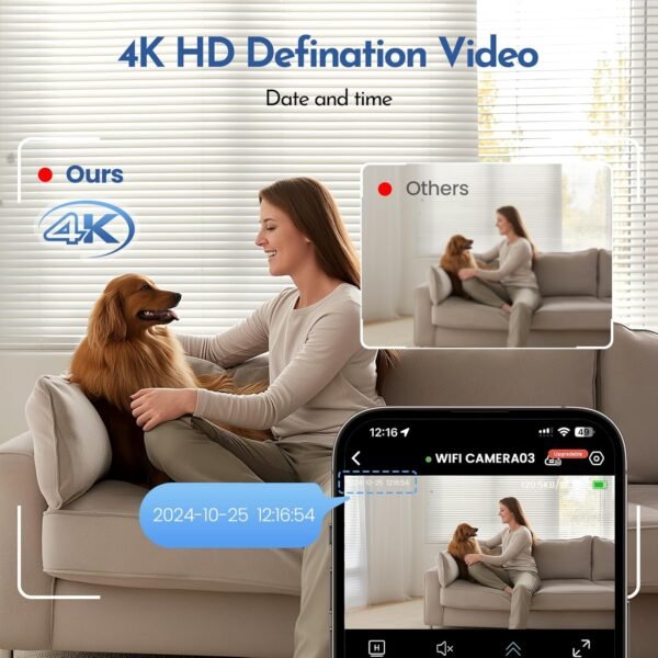 Mini Camera, 4K HD Nanny Cam for Home - Smallest WiFi Wireless Camera with Motion Detection, App Control, Cloud & SD Storage, No WiFi Needed for Pet/Baby/Nanny Surveillance - Image 7