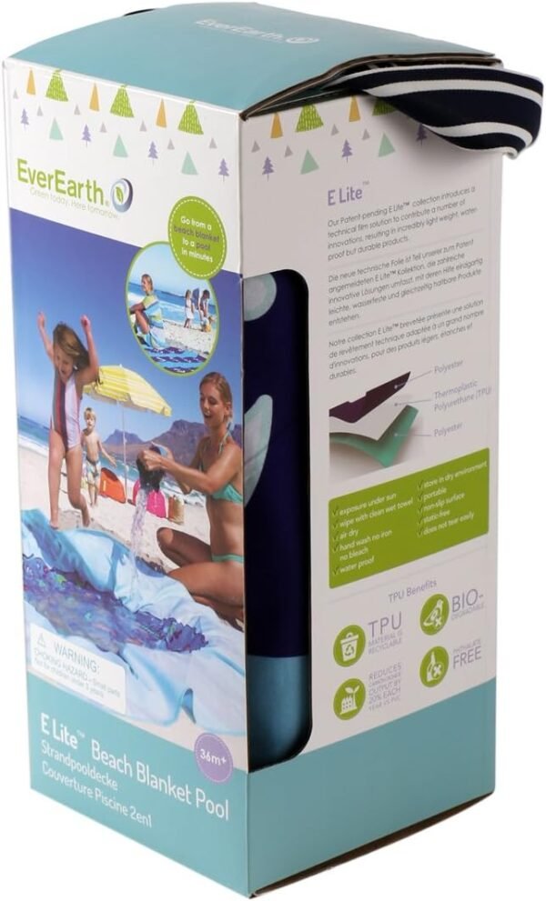 E Lite Waterproof Beach Blanket & Kiddie Pool, Blue - Image 7