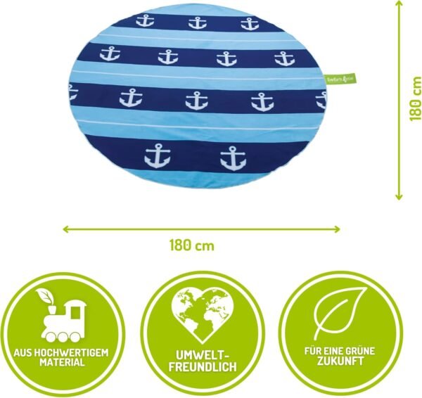 E Lite Waterproof Beach Blanket & Kiddie Pool, Blue - Image 2