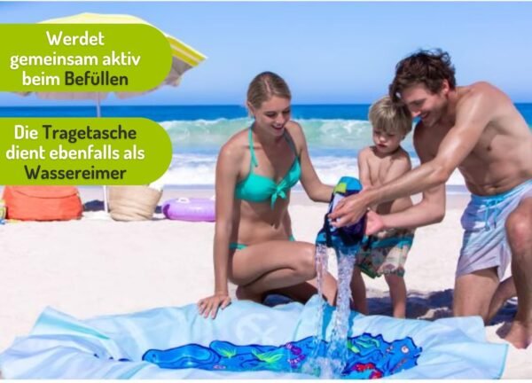 E Lite Waterproof Beach Blanket & Kiddie Pool, Blue - Image 5