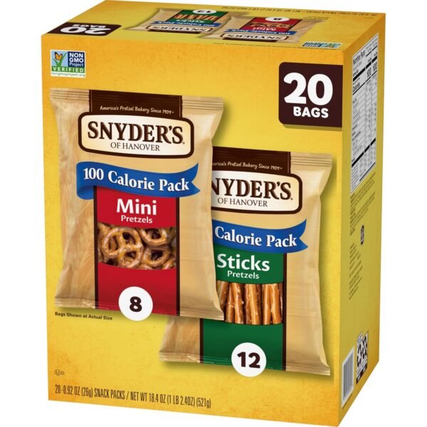 Snyder's of Hanover Pretzels, Minis and Sticks 100 Calorie Packs, 20 Ct Variety Pack - Image 6