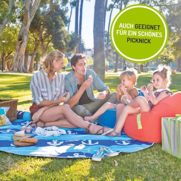 E Lite Waterproof Beach Blanket & Kiddie Pool, Blue - Image 6